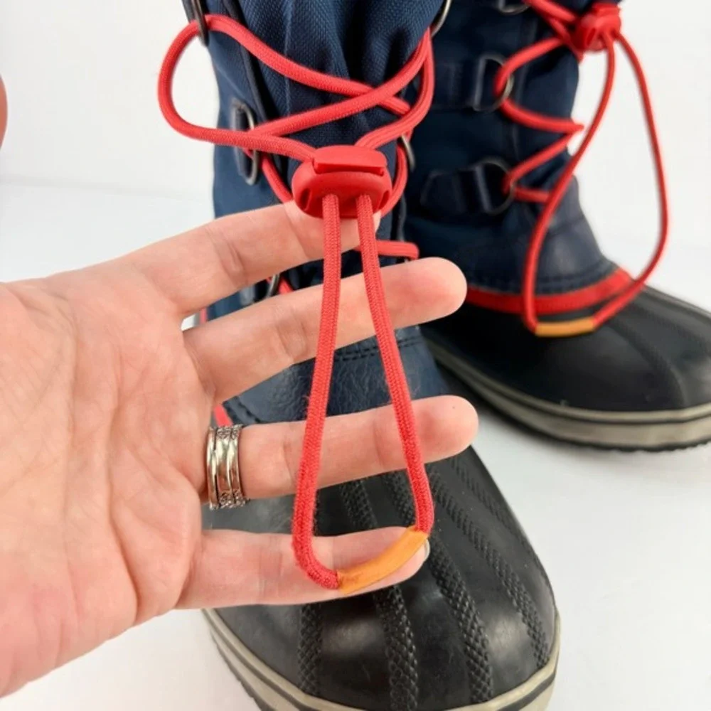Sorel Yoot Pac 2 Size 5 Waterproof Navy Blue‎ Red Kids Snow Winter Boots Outdoor